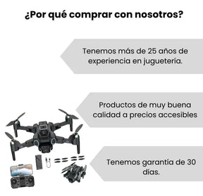 Drone Mediano Plegable 4K con Cámara HD, Motor Brushless y Control Remoto