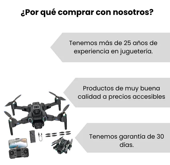 Drone Mediano Plegable 4K con Cámara HD, Motor Brushless y Control Remoto