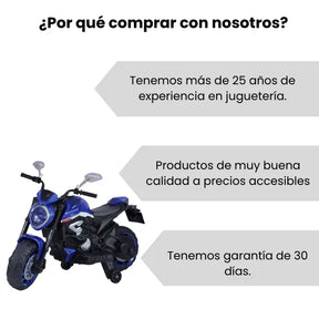 Montable Moto MT Eléctrica Para Niños Con Luces, Sonidos, Ruedas de Apoyo y Bluetooth