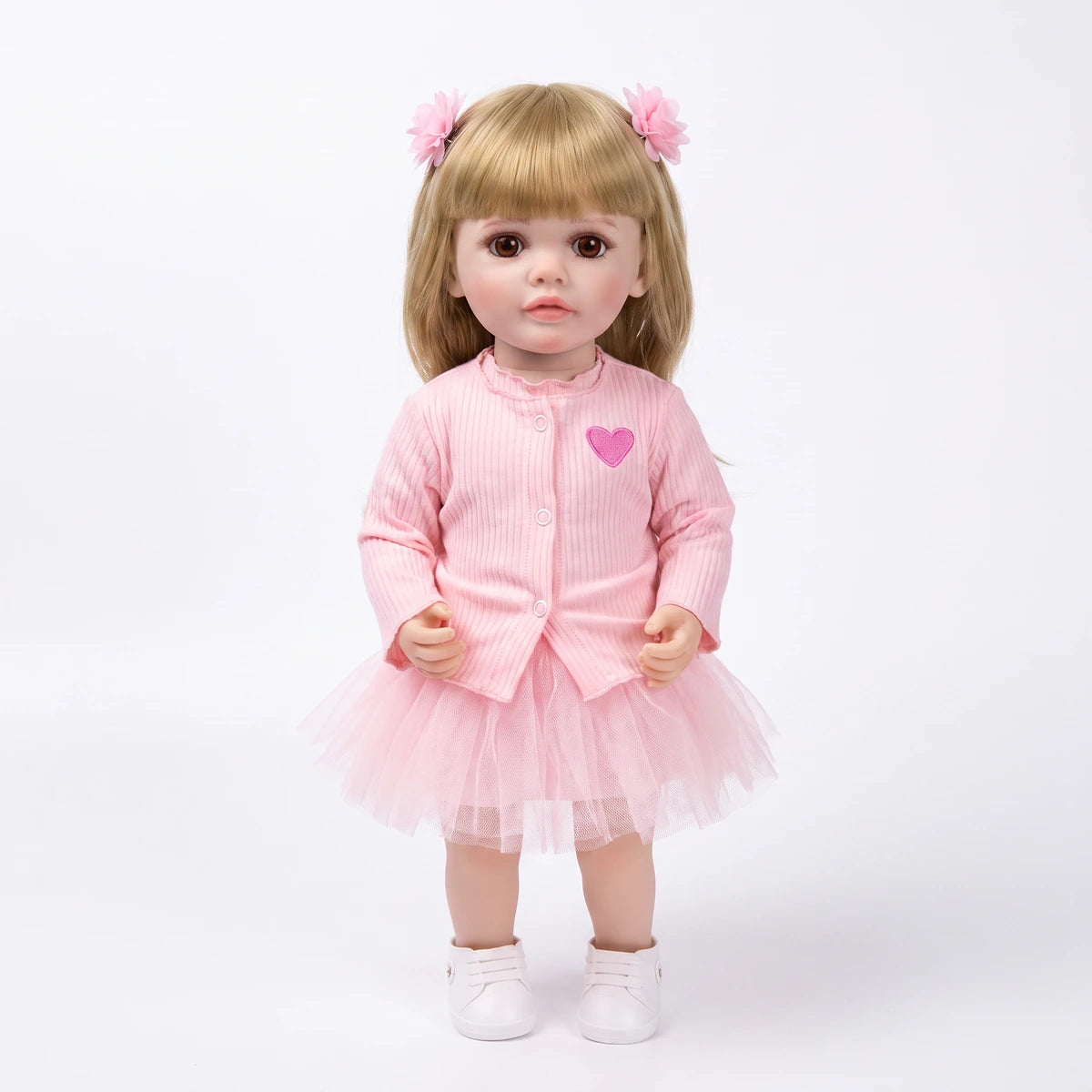 Muñeca Bebé Real Gestos Grande 55 cm Interactiva Habla, Canta, Mueve Cabeza, Boca y Manos