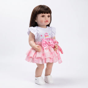 Muñeca Bebé Real Gestos Grande 55 cm Interactiva Habla, Canta, Mueve Cabeza, Boca y Manos