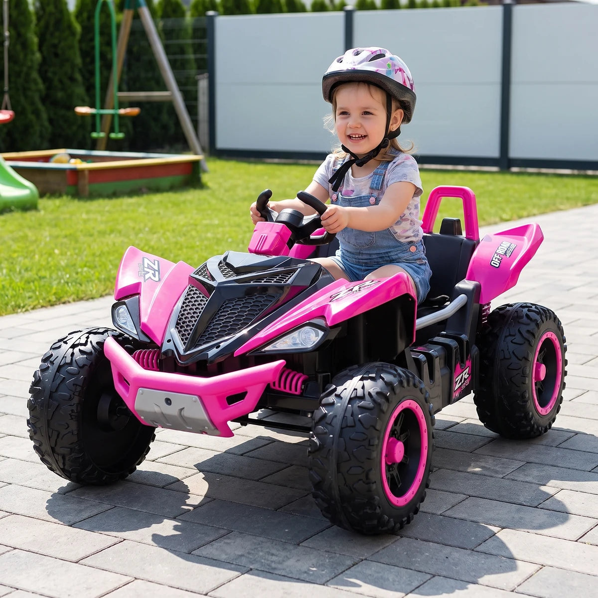 Carro Montable Buggy Eléctrico Infantil Control Remoto, Bluetooth, Luces LED