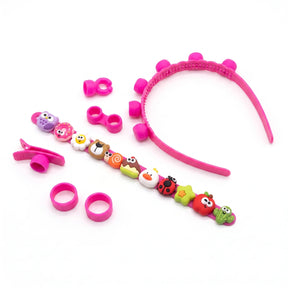 Set de Pulseras, Diadema Y Hebillas Charm Para Niña