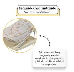 Silla Reclinable Para Baño de Bebé Plegable Con Cojín y 3 Niveles de Altura
