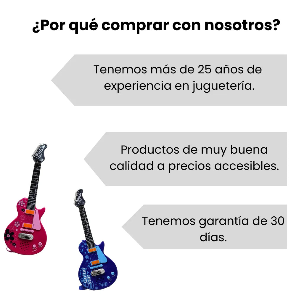 Guitarra Musical Con Luces Y Sonidos De Juguete Para Niños Y Niñas