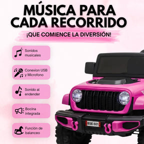 Montable Campero Mediano Para Niña Con Control Remoto, Luces LED Y Sonidos