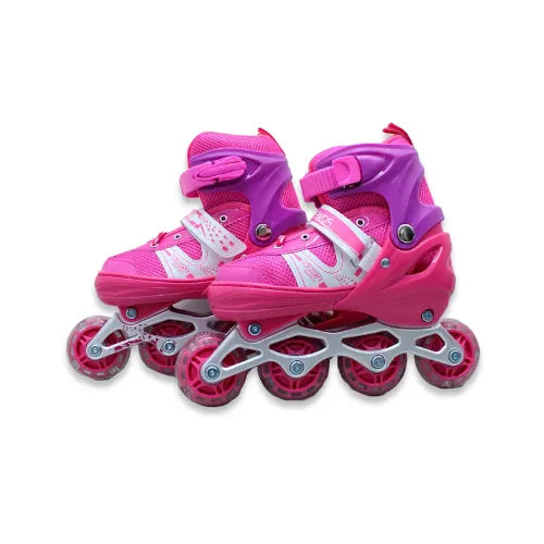 Patines Ajustables Para Niñas Con Kit De Protección 4 Llantas Y Línea