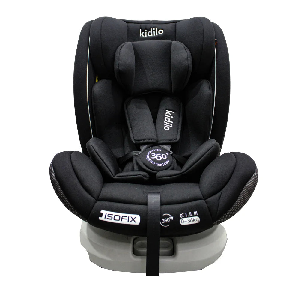 Silla De Carro Para Bebe Supra Con Sistema Isofix Gira 360 Color Negro
