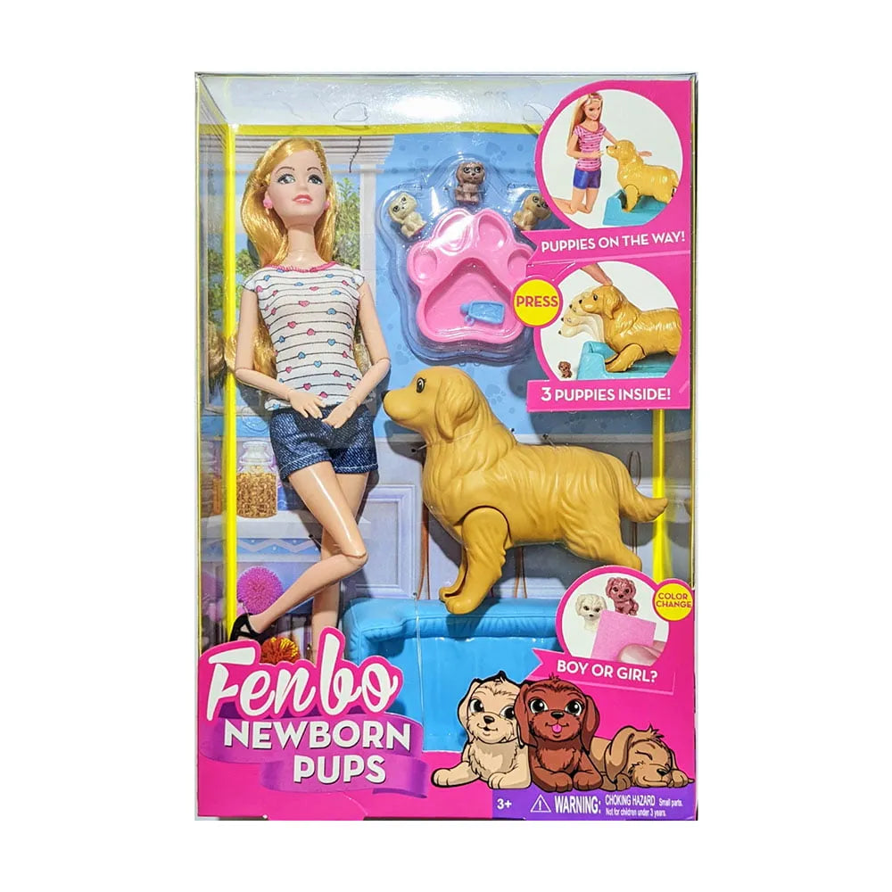 Muñeca Mas Perro Y Accesorios Para Niña