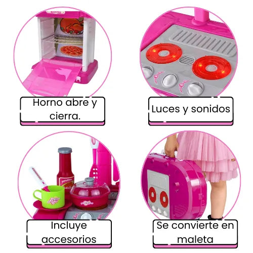 Cocina Maleta Con Accesorios Para Niña