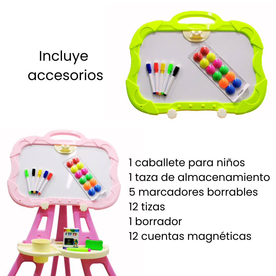 Tablero Doble Para Niñas Y Niños Con Accesorios