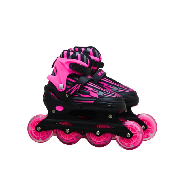 Patines Semiprofesionales 4 llantas en Línea Ajustables para Niña con Luces LED