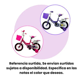 Bicicleta Infantil Rin 12 Para Niña Con Llantas Auxiliares