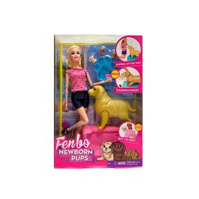 Muñeca Mas Perro Y Accesorios Para Niña