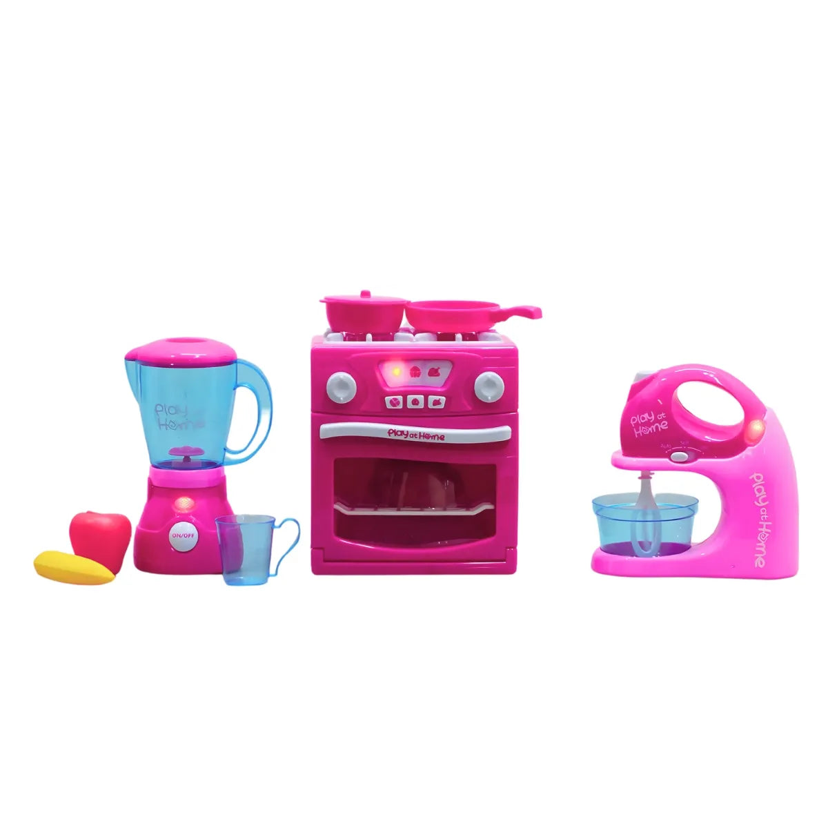 Set De Cocina Infantil Grande 3 En 1 Con Luces Y Sonidos Para Niñas