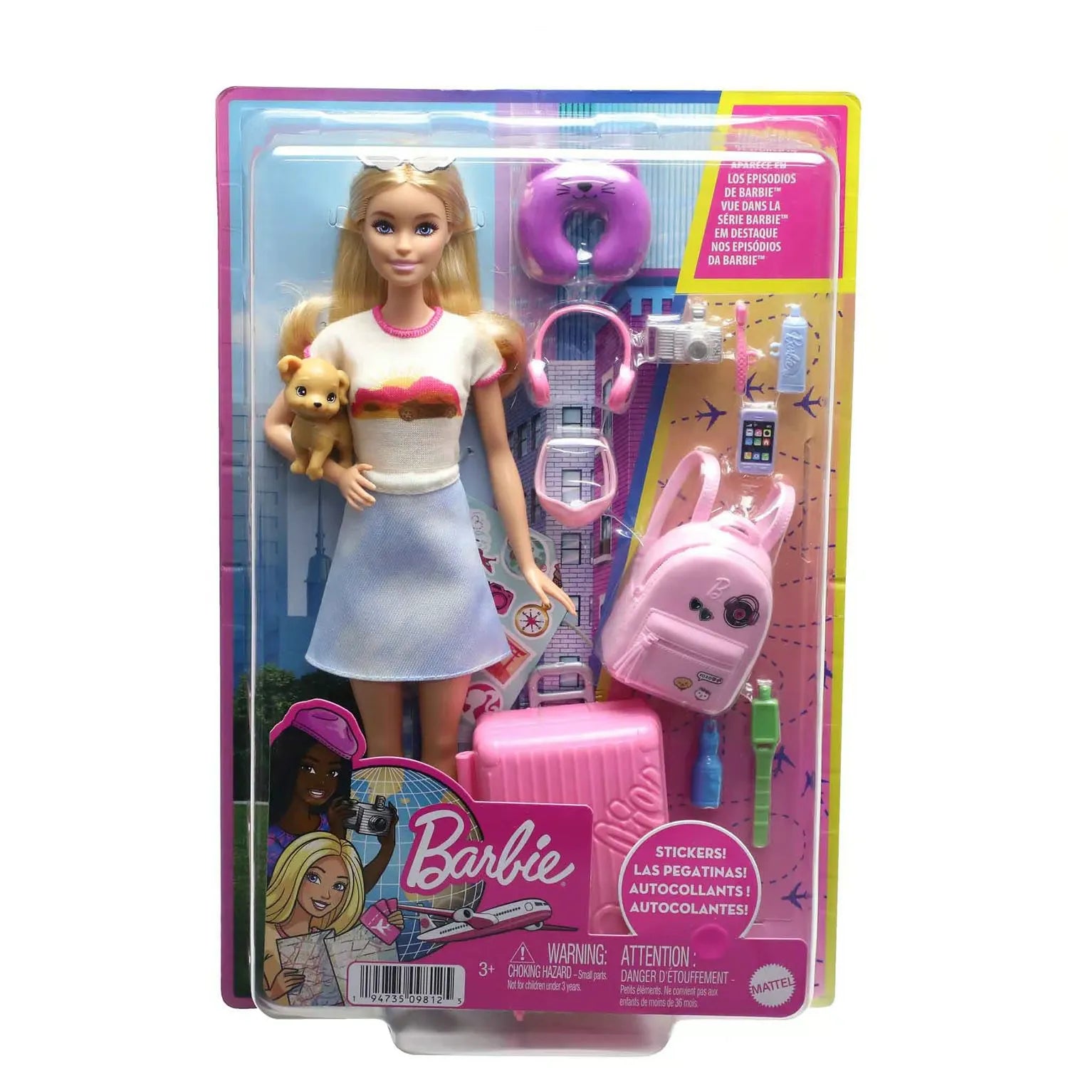 Barbie Viajera Muñeca Con Maleta Y Accesorios HJY18